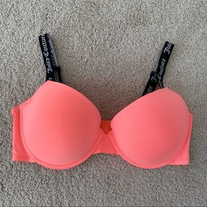 Juicy Couture Pink Bra with Black Logo Strap